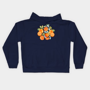 Oranges on Navy Kids Hoodie